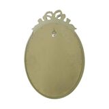 Oval Gold Leaf Gilded Mirror Classic Facet France 52cm