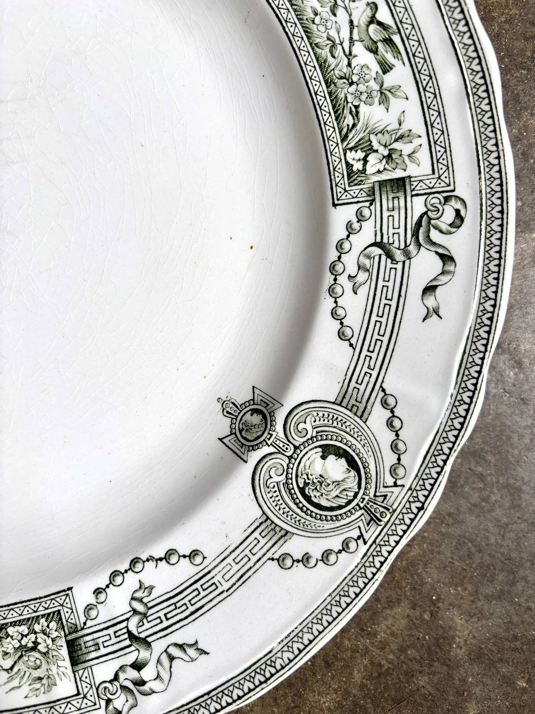 Round ironstone dish from St Amand and Hamage, "Medallion" service