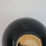 Black ceramic ball vase from Biot