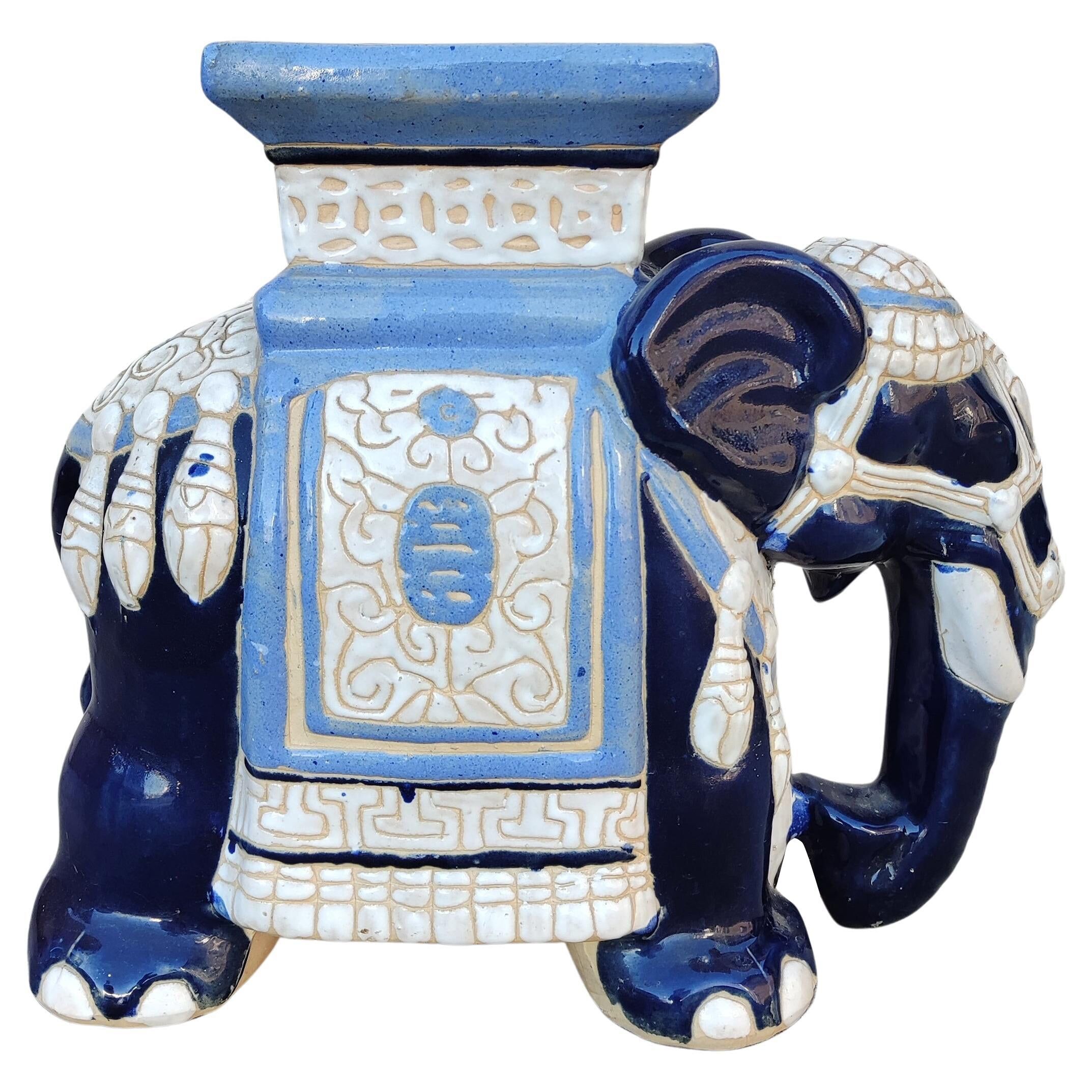 Garden stool or ceramic elephant plant stand from the 1960s.