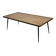 Rectangular Golden Brass and Black Varnished Metal Coffee Table by G.Urs
