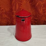 Cafetière en tôle émaillée rouge