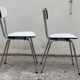 Chaises Formica  blanc pieds compas