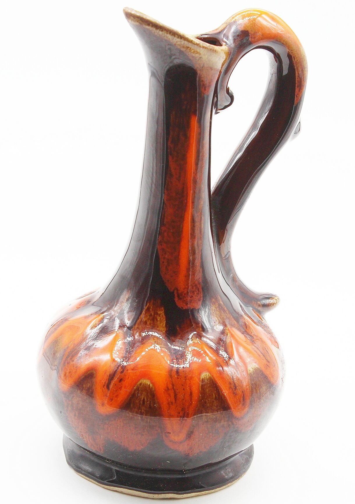 Carafe en céramique orange vintage