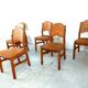 Vintage pine wood dining chairs - 1970s