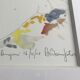 Watercolor in colors signed by alain bonnefoit, nude elongated, 2015
