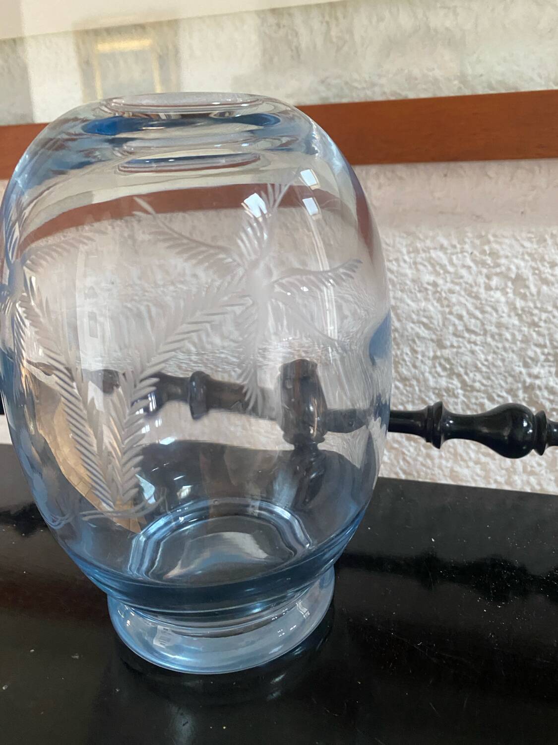 Vintage engraved crystal vase