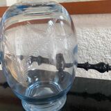 Vintage engraved crystal vase