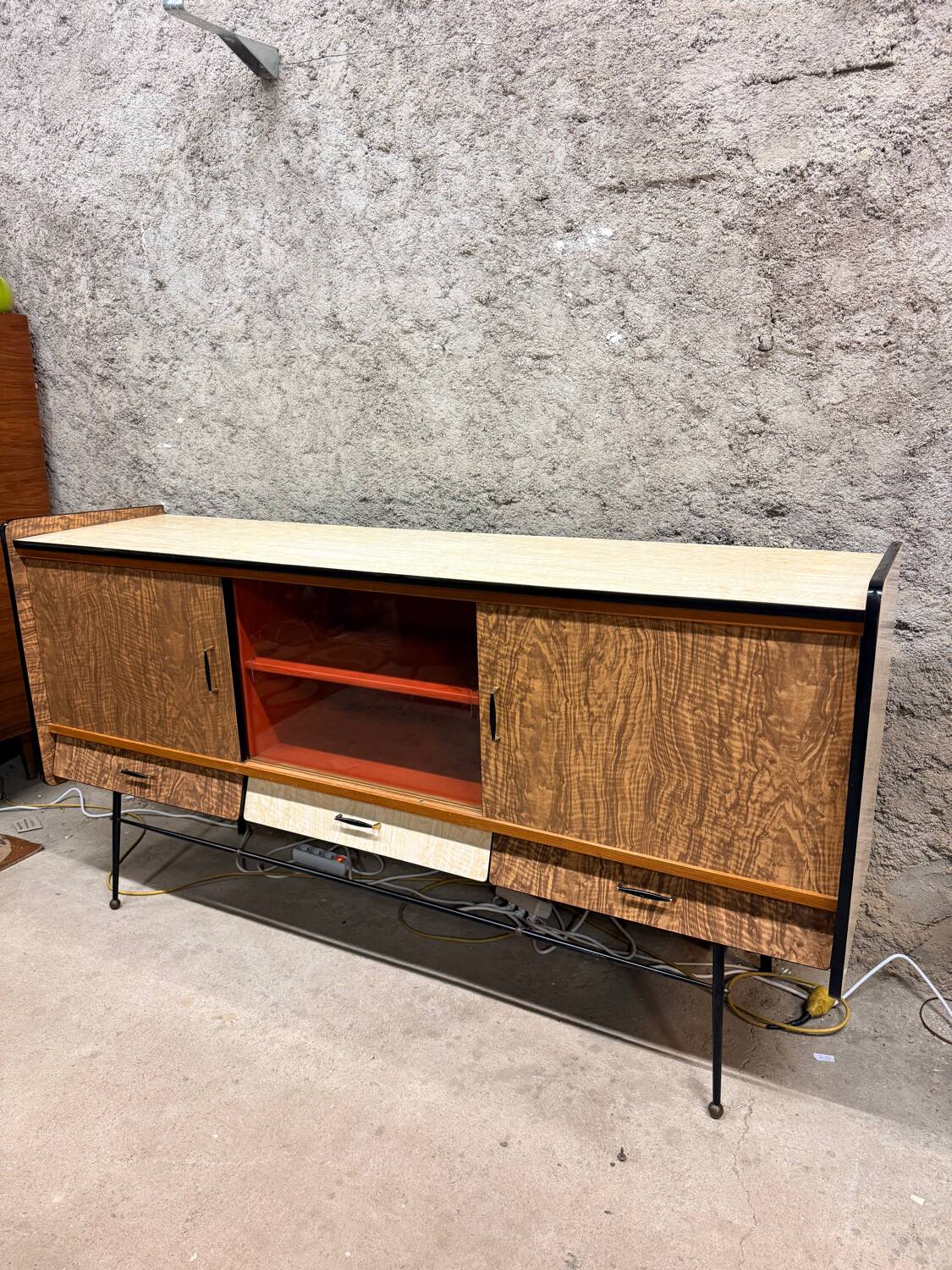 Vintage Formica sideboard from the 1960s/70s, Scandinavian Midcentury modern