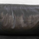 Bastiano Leather Sofa in Black by Tobia Scarpa for Gavina / Knoll