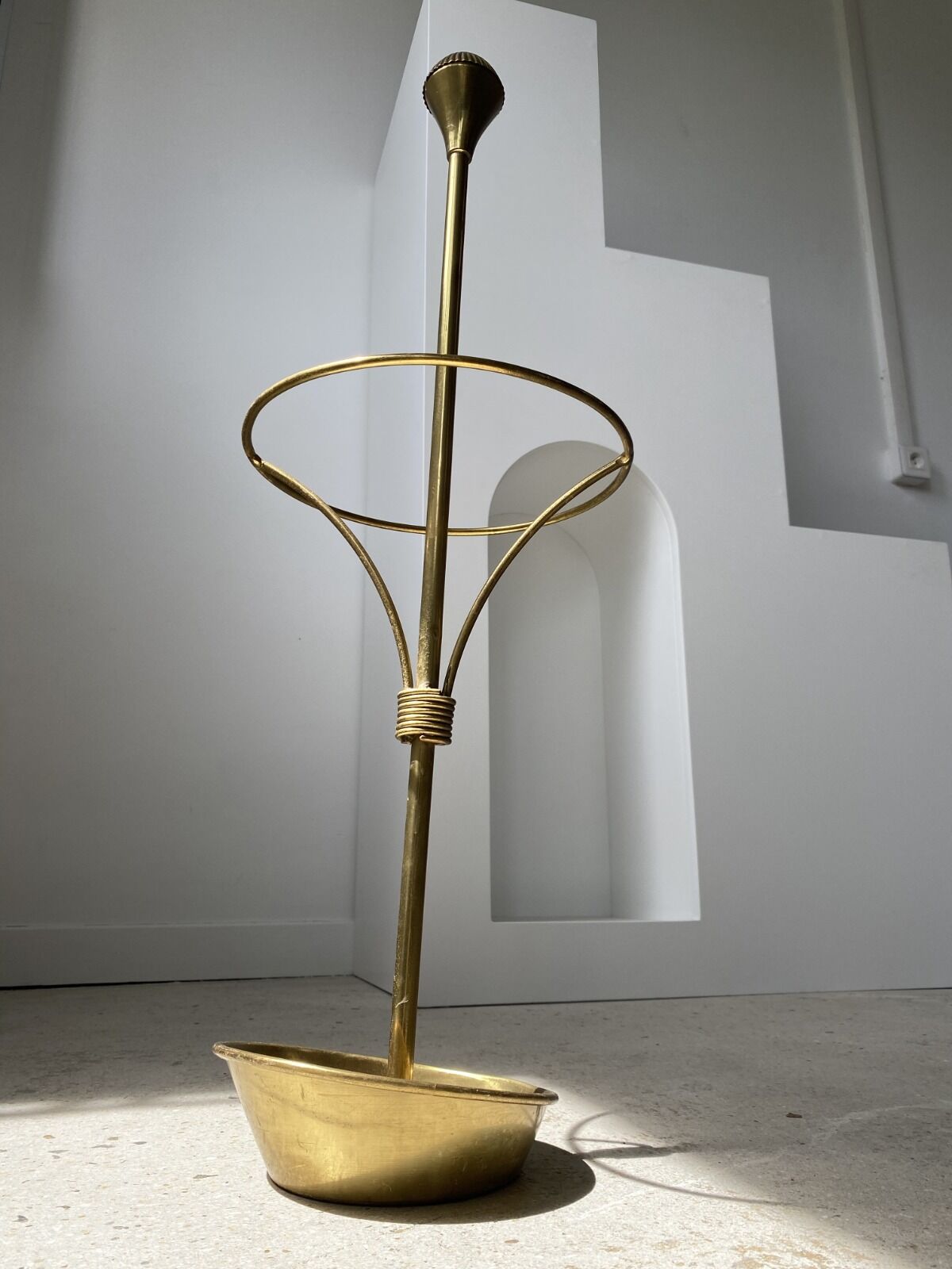 Vintage golden brass umbrella holder