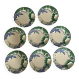 Set of 8 asparagus majolica plates