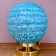Vintage blue glass globe table lamp from Clichy
