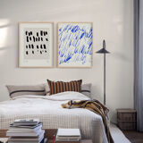 Pair of giclee prints, abstract wall art set of two
