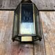Old Golden Metal Lantern Wall Lamp + 5 Vintage Beveled Glasses