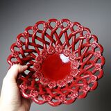 Small woven red ceramic bowl, vintage 70s-90s Pichon Uzès.