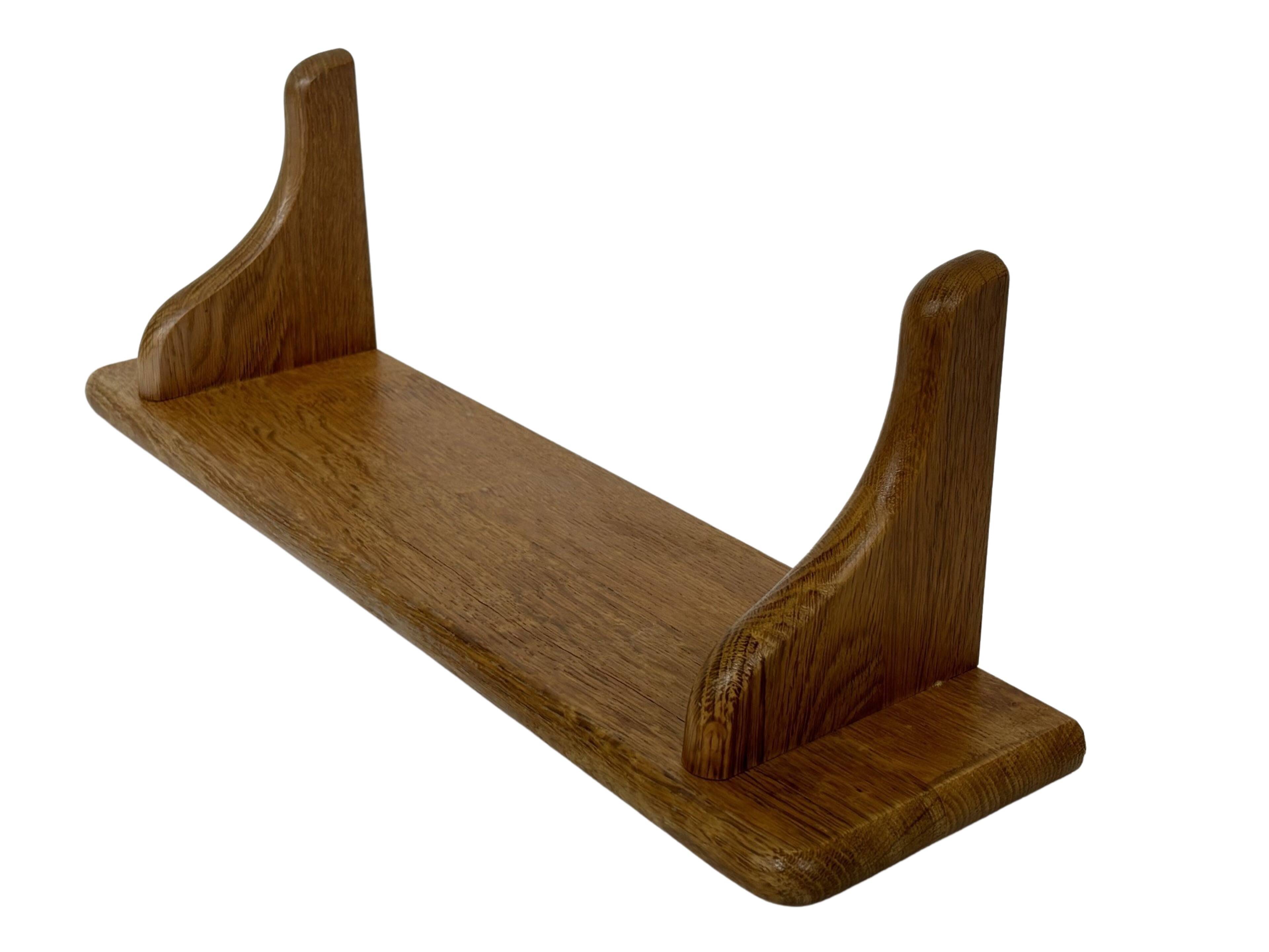 Vintage oak wall rack book shelf 1970s wood minimalist design