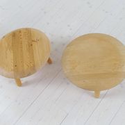 Swedish pair of organic mushroom stools in birch Ikea 2009