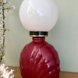 Vintage ceramic and opaline lamp