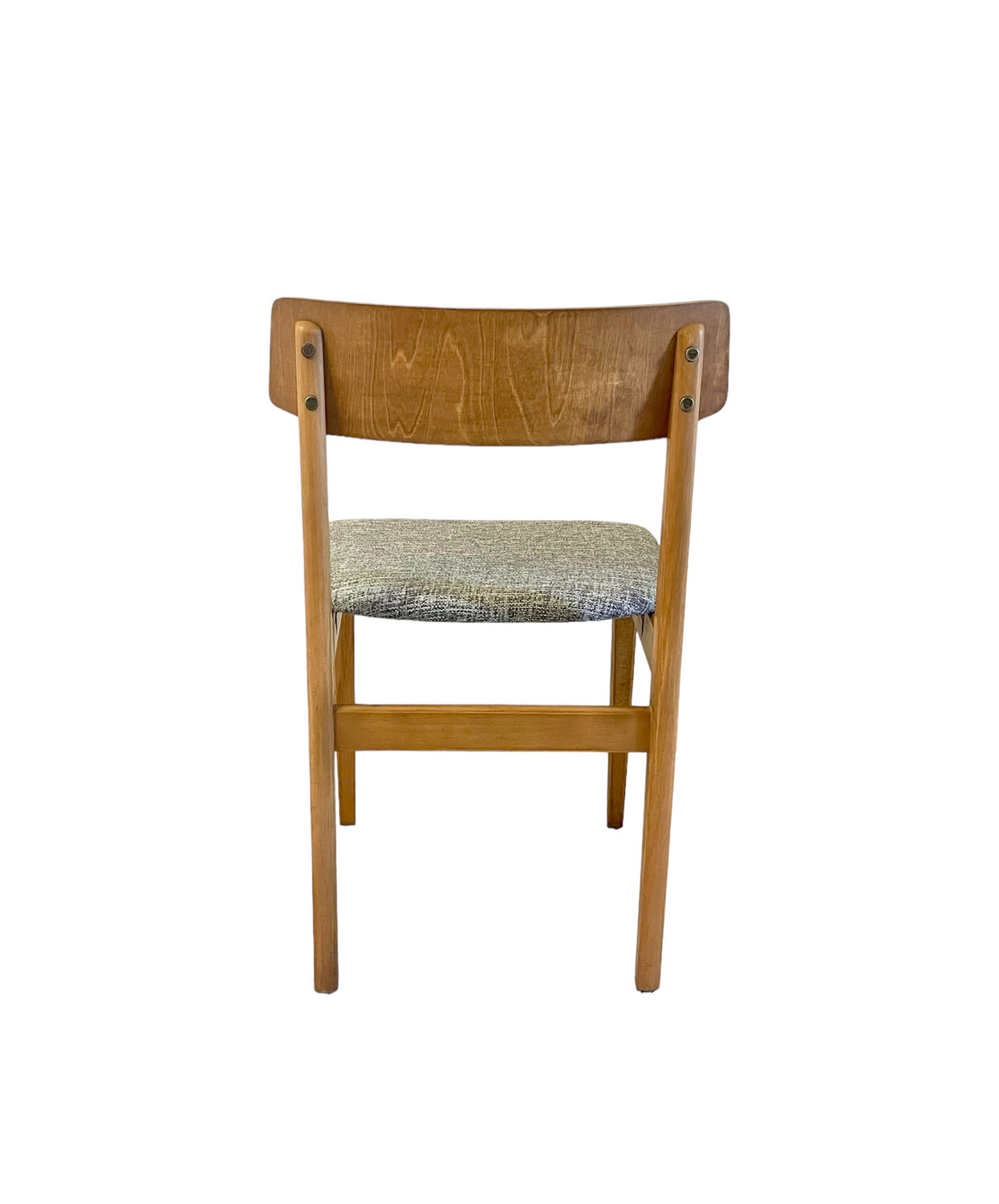 Vintage Scandinavian wood and grey chairs