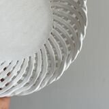 Large white twisted ceramic basket