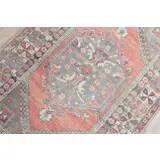 1970s Turkish Oushak Handmade Wool Cotton Brown Runner Rug 108x193