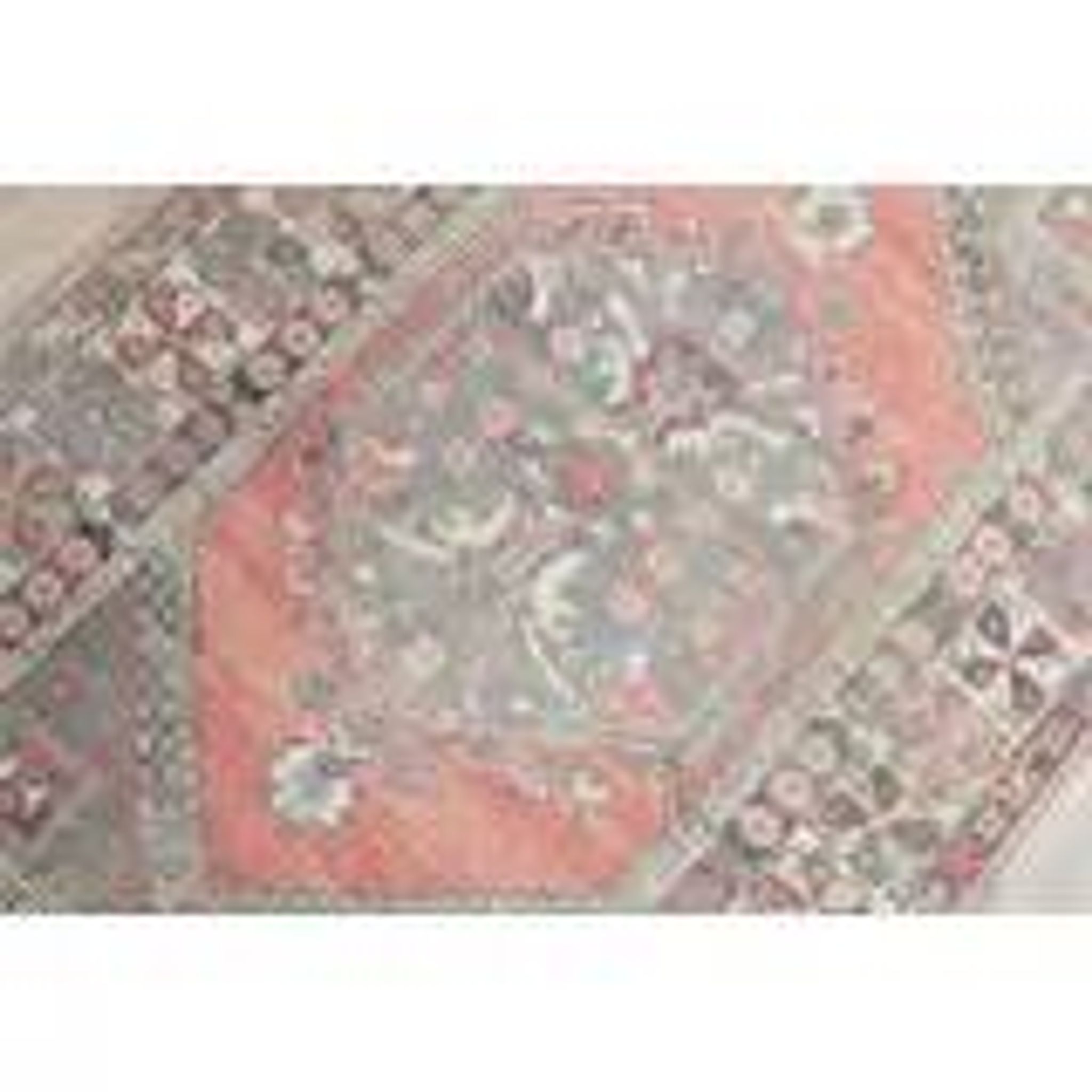 1970s Turkish Oushak Handmade Wool Cotton Brown Runner Rug 108x193