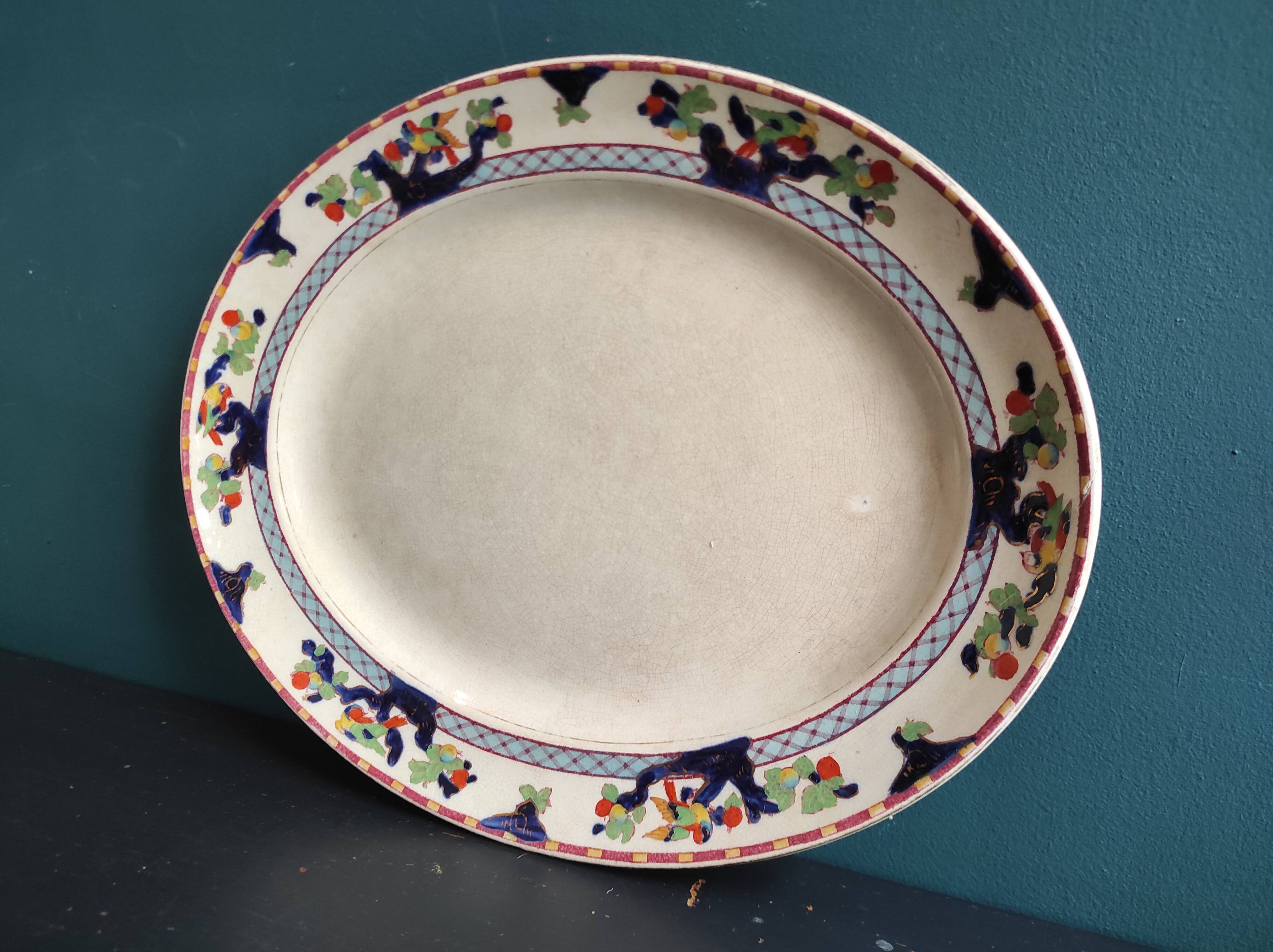 Losol Ware Keeling & Co. oval serving plate, Beverley, England, Burslem , 1