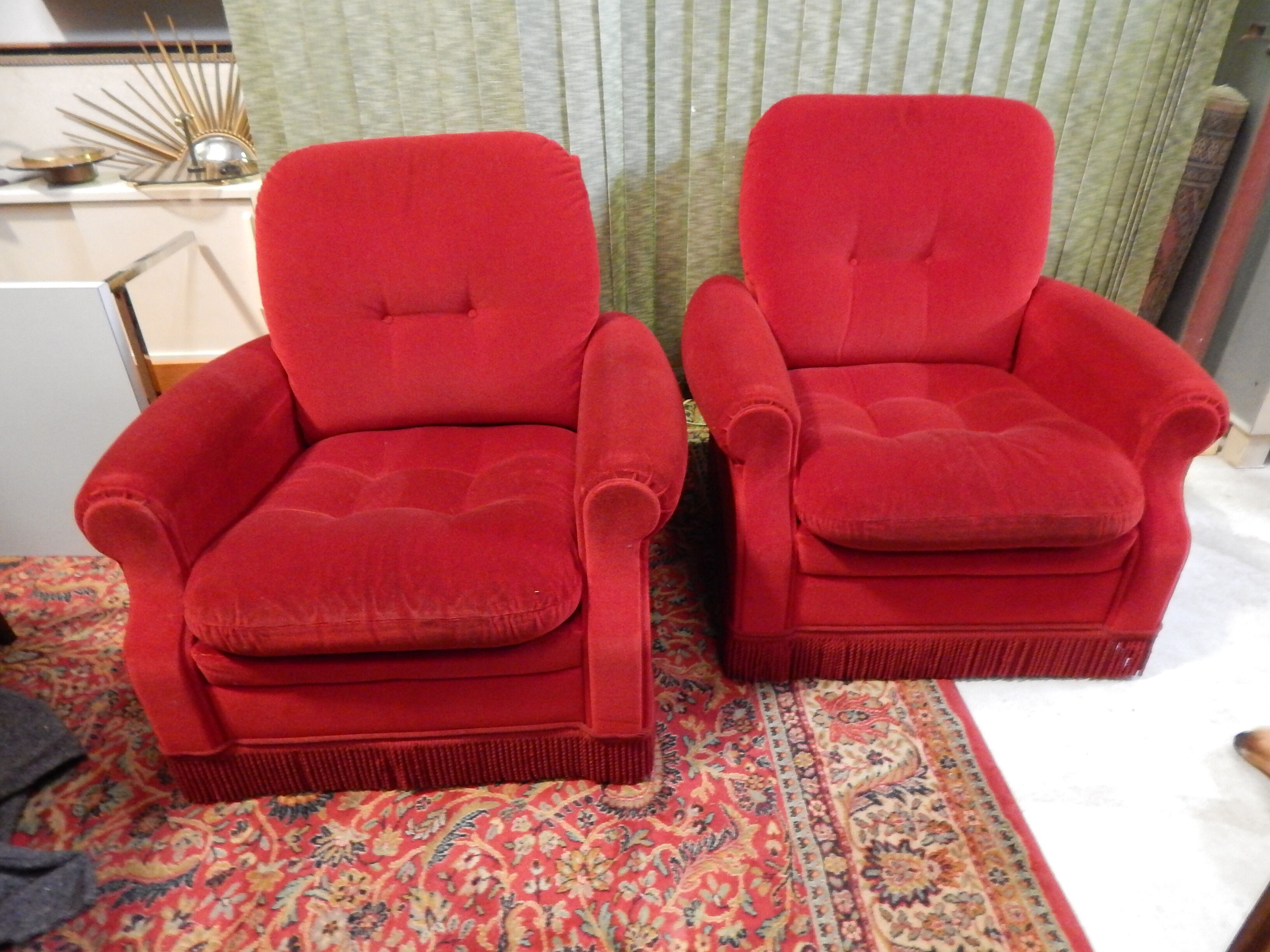 Vintage velvet club chair 50/60