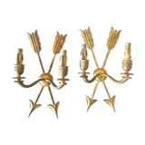 Pair of bronze empire wall sconces