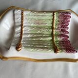 Plat à asperges en  barbotine