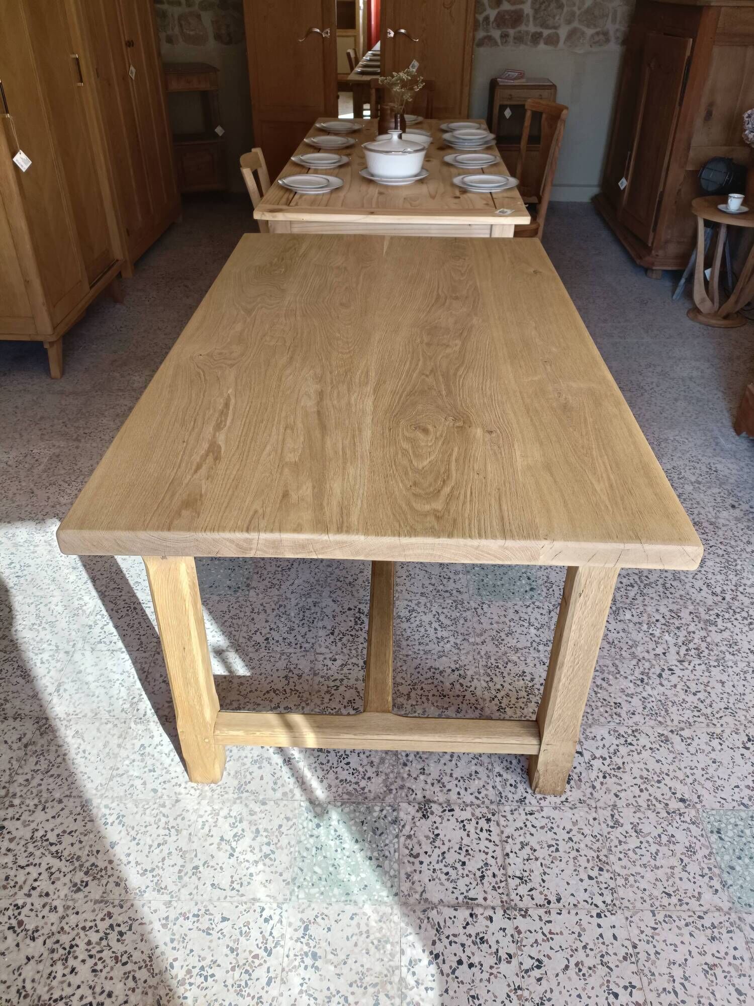 Renovated solid oak farmhouse table
