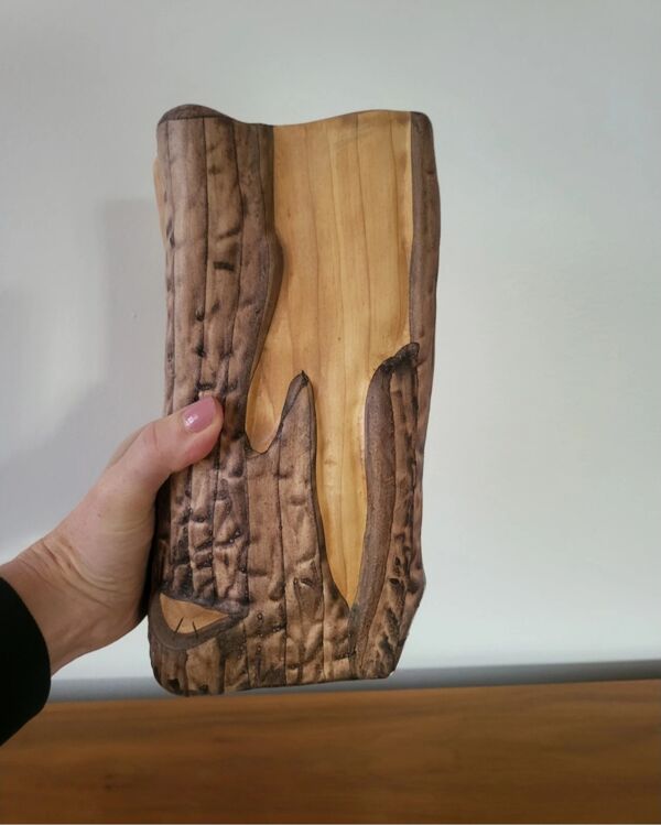 Ancien Vase en Céramique Vallauris Grandjean Jourdan Vintage Faux Bois