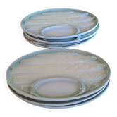 Assiettes à asperges en barbotine