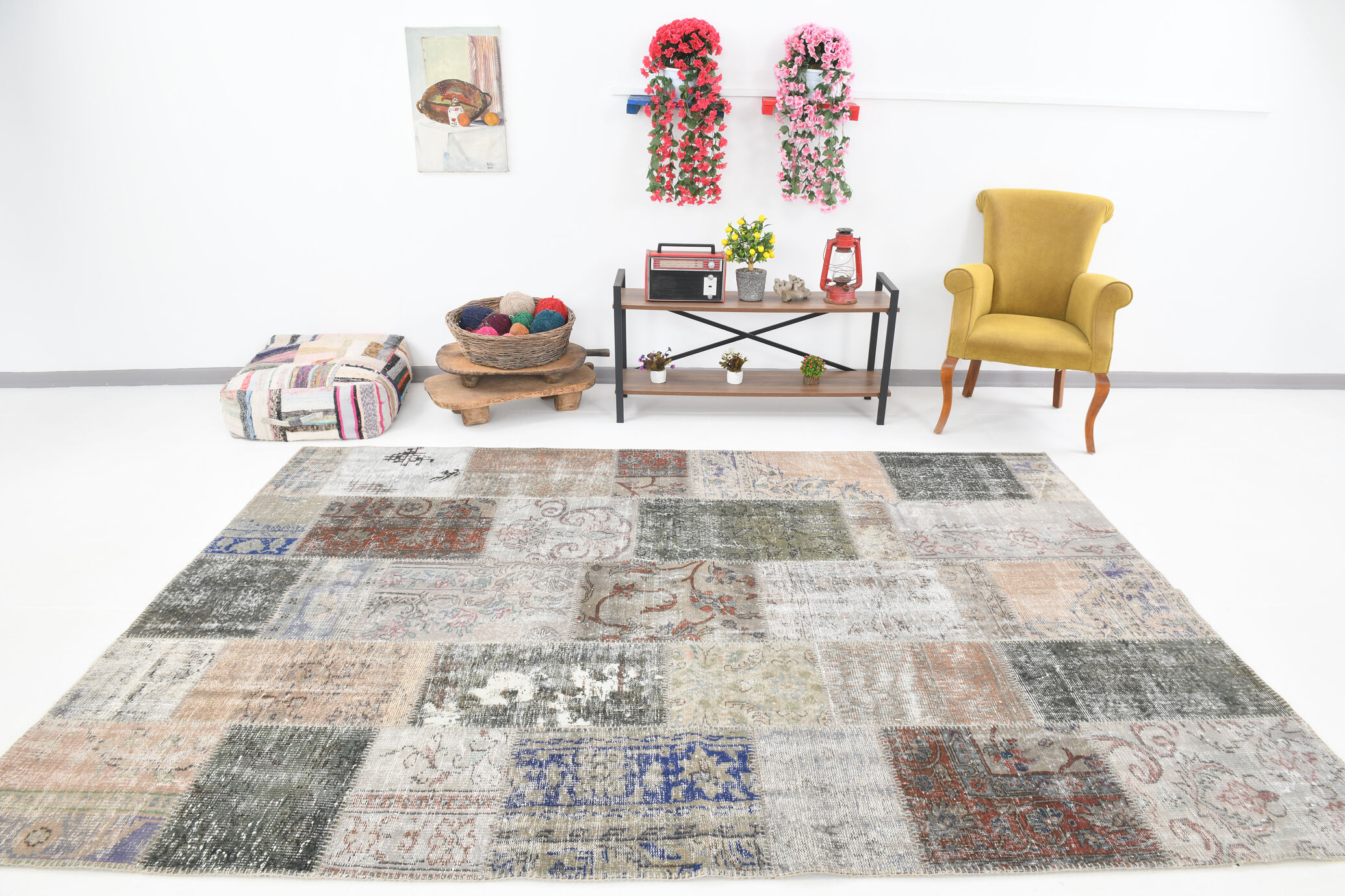 Hand-Made Wool Turkish Vintage Rug