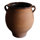 Ancienne pot / jarre à olive vernissée marron