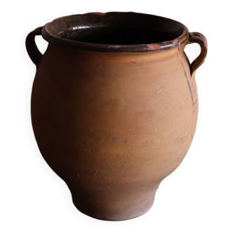 Ancienne pot / jarre à olive vernissée marron