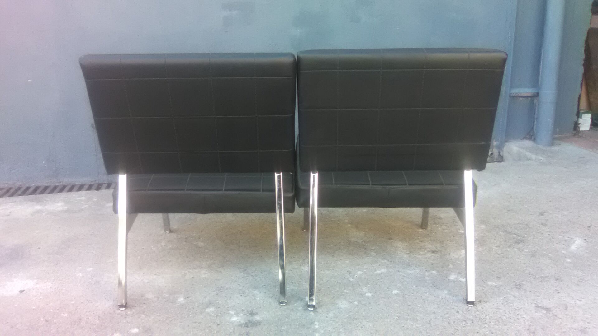 Pair of vintage skai armchairs