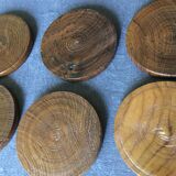 8 coasters and carved wooden box