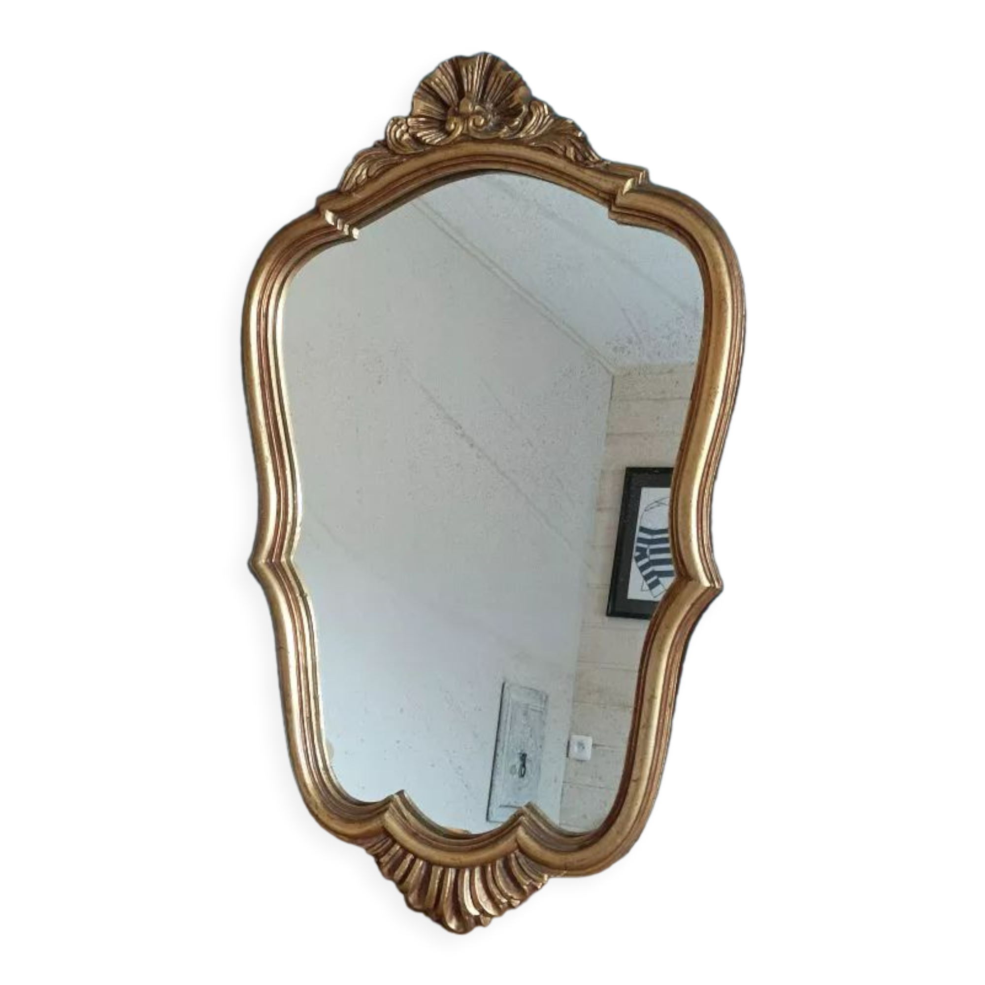 Baroque mirror gilded solid wood frame