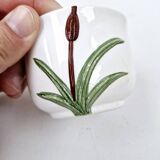 Vintage ceramic tea set barbotine duck reeds hand painted
