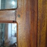Mahogany column showcase, 1 glass door, 1 drawer, 5 wooden shelves