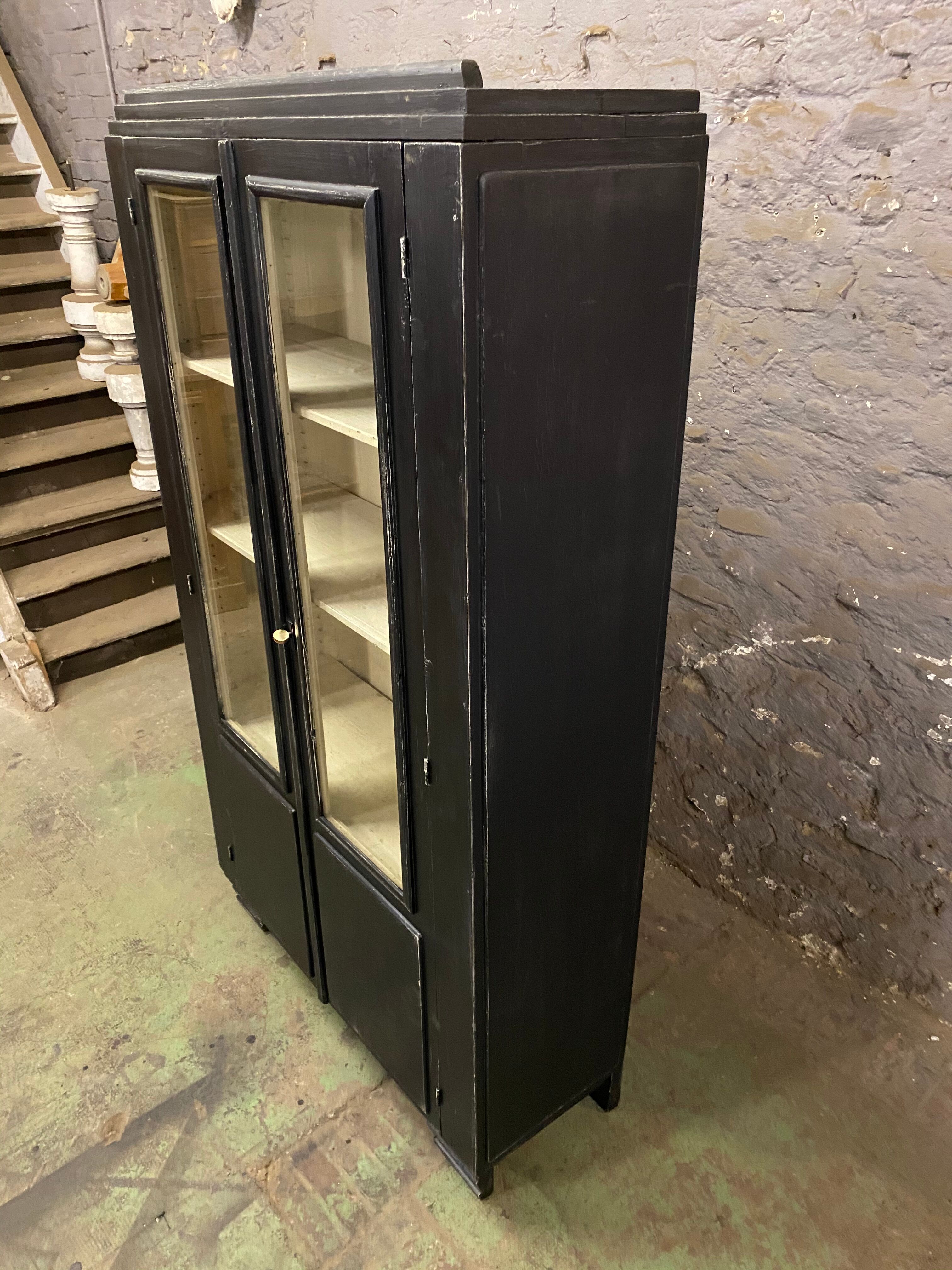 Black patinated vintage library