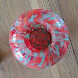 Old multicolored glass flower vase