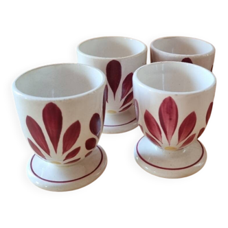 Lot de quatre coquetiers esprit Digoin