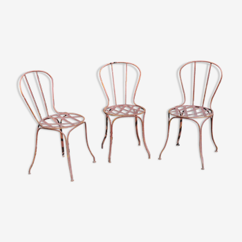Trio de chaises de jardin