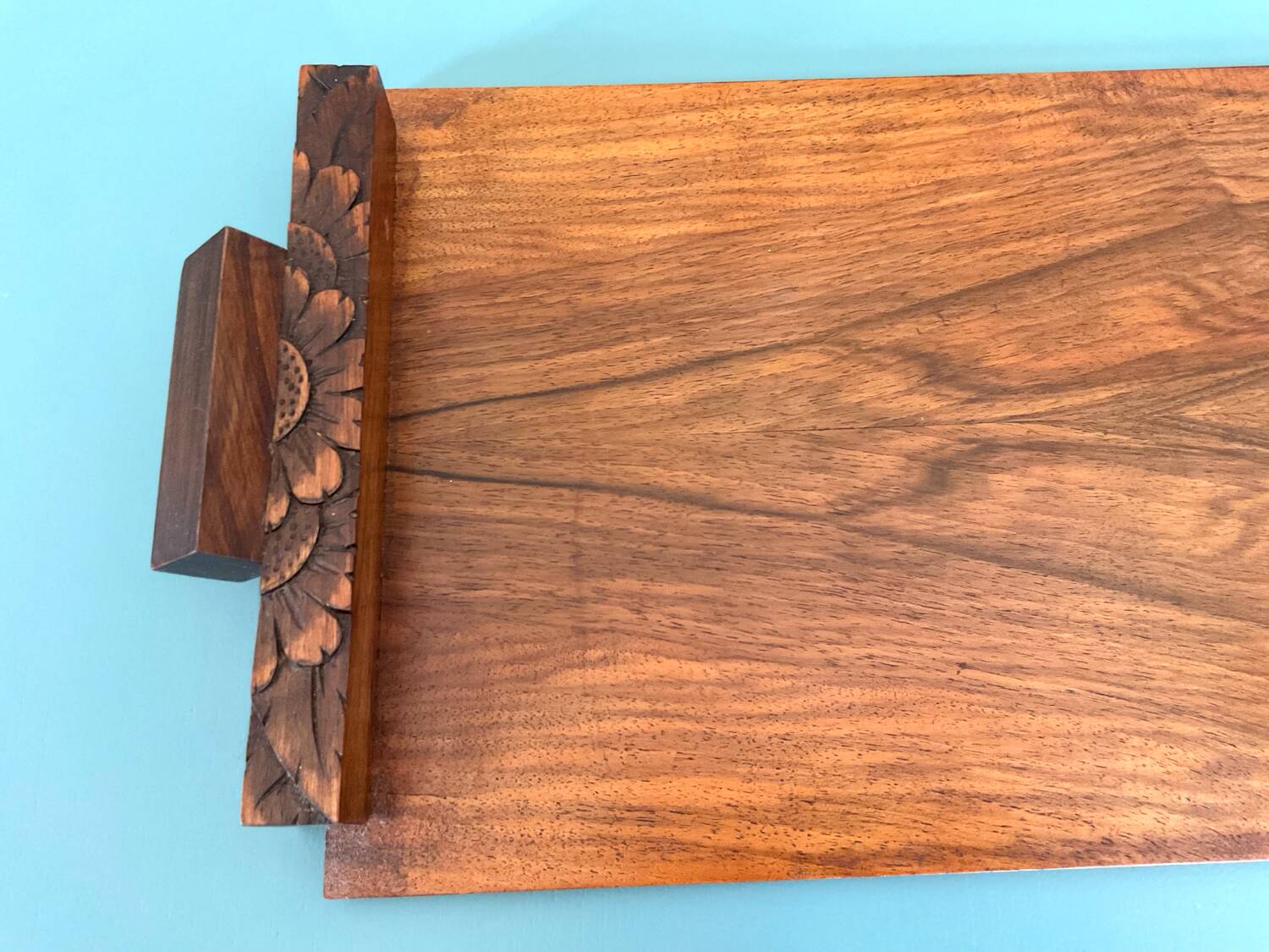 Art Deco walnut plateau