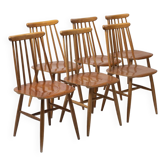 Set of 6 Fanett 65t dining chairs by Ilmarii Tapiovaara, Sweden, 1960