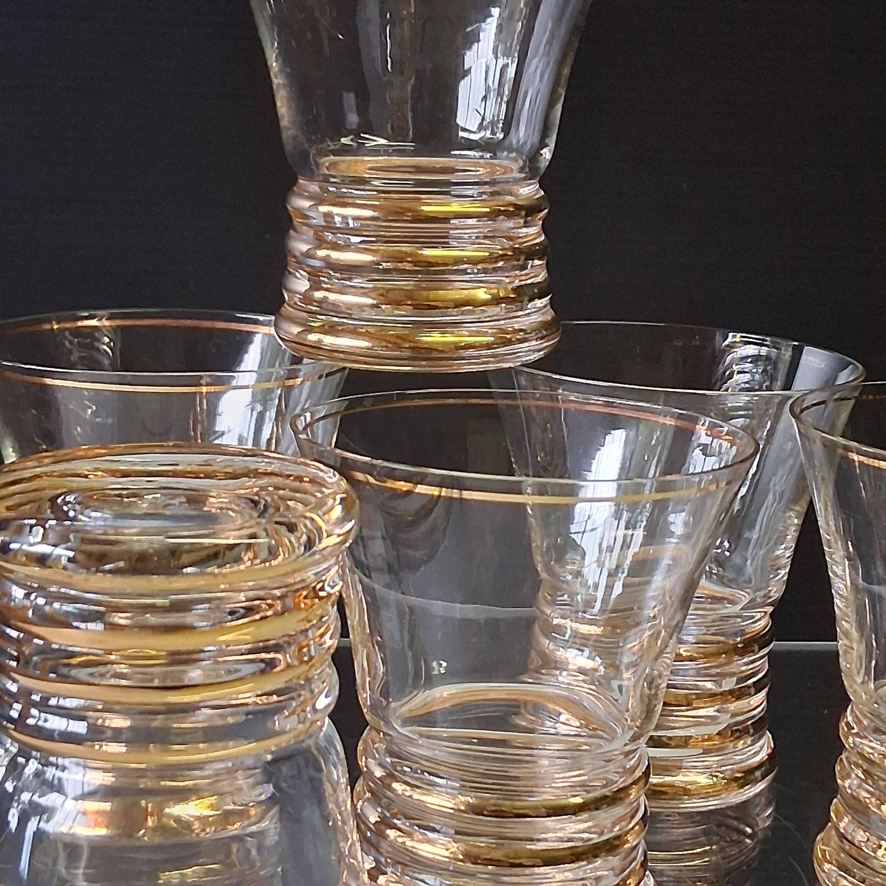 6 antique water glasses in good condition