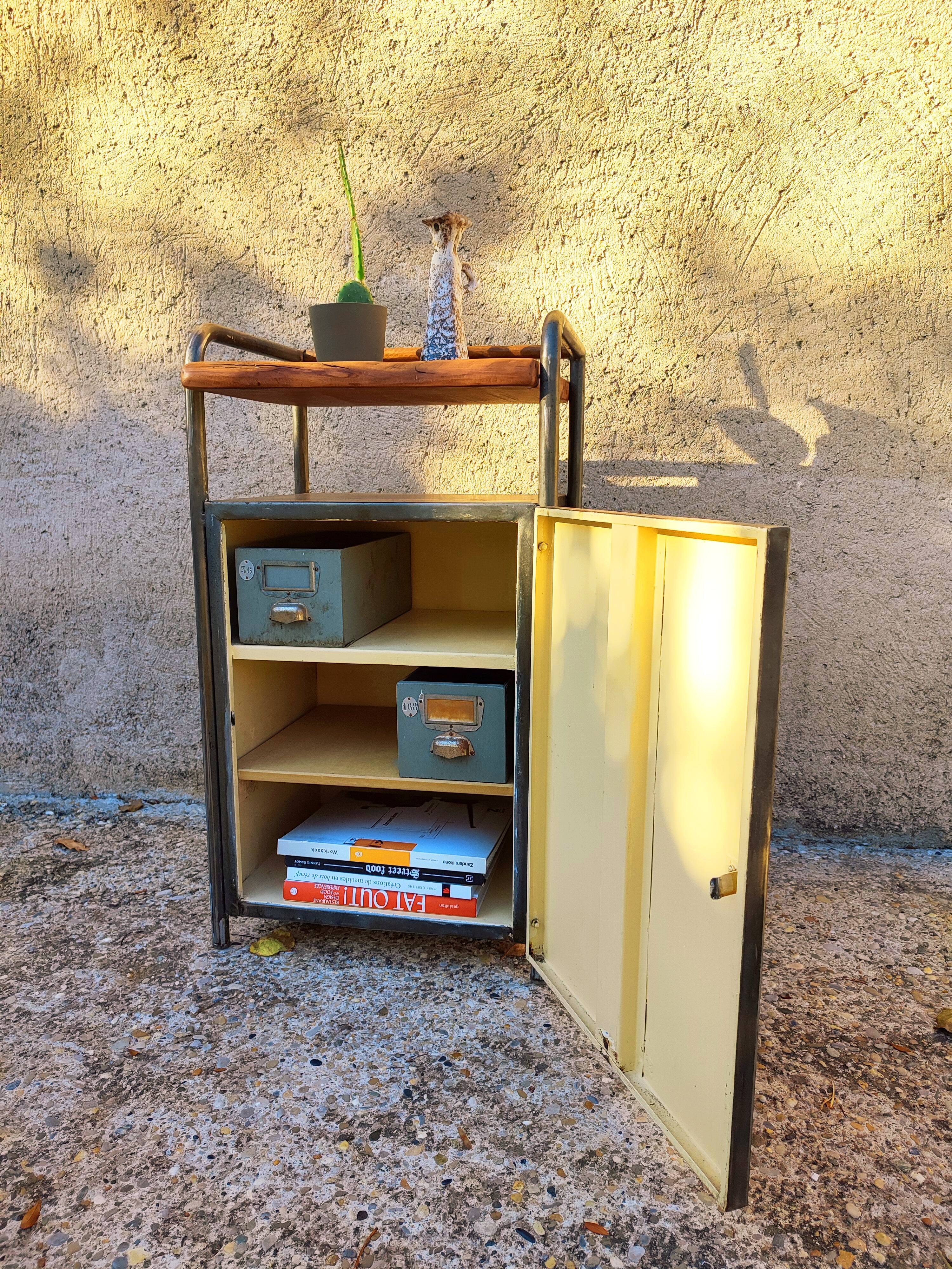 Small vintage piece of furniture in black metal